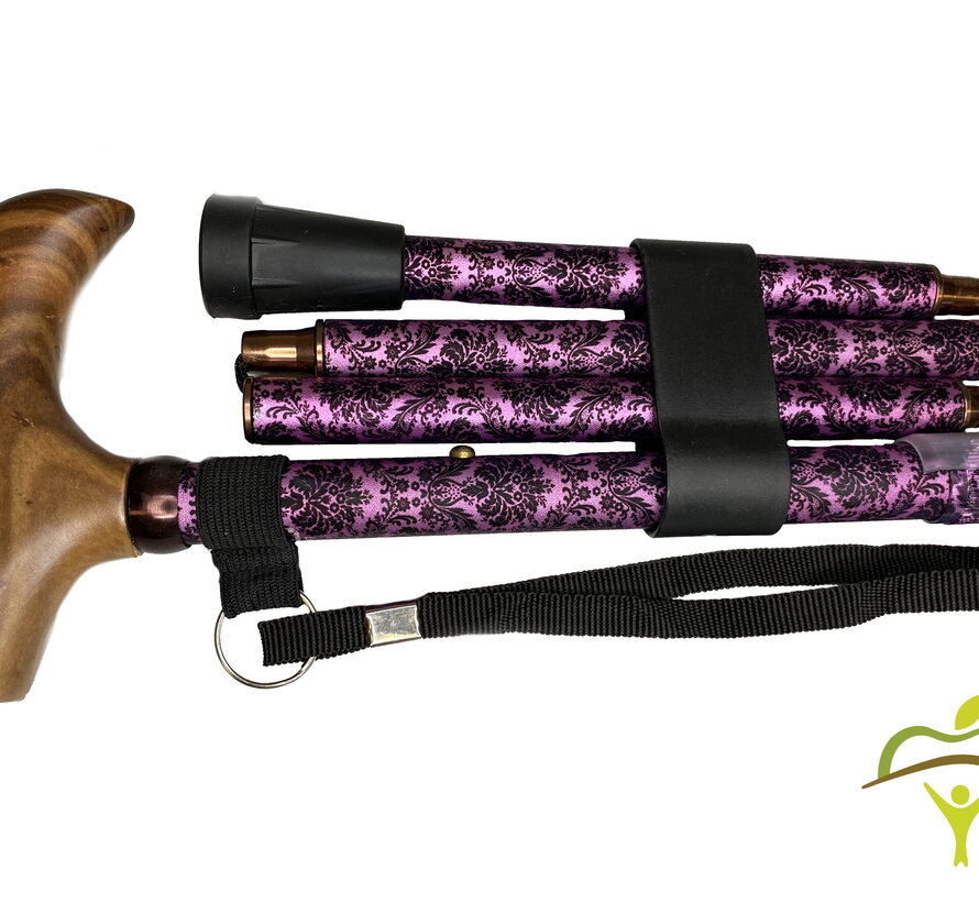 Pluviose wandelstok Fantasie opvouwbaar met houten handvat
