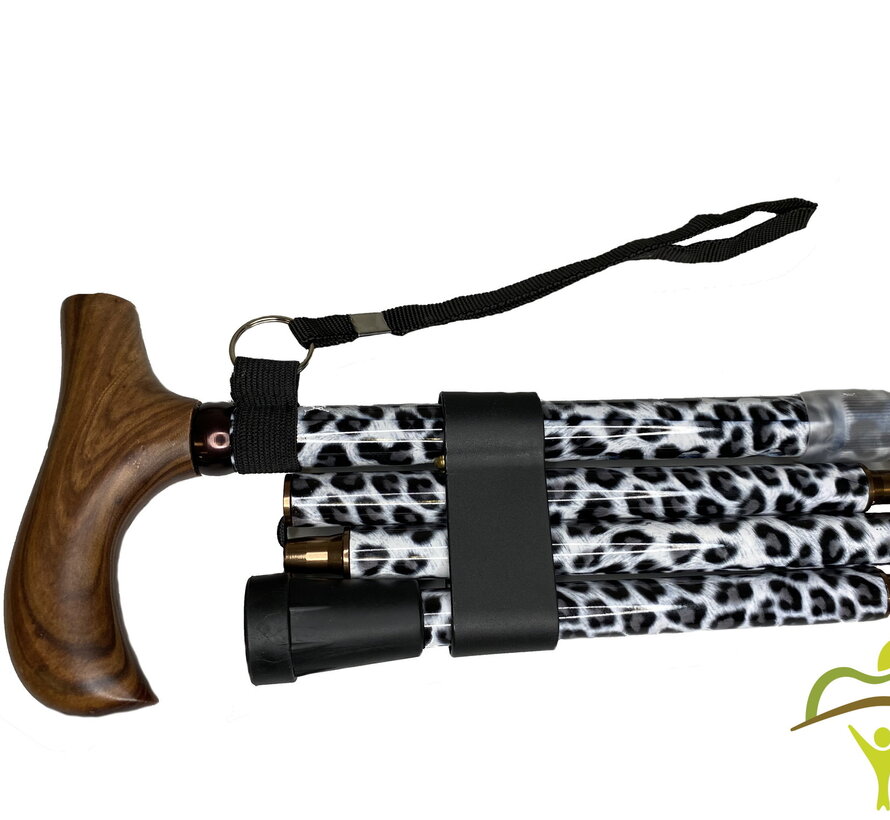 Pluviose wandelstok Fantasie opvouwbaar met houten handvat