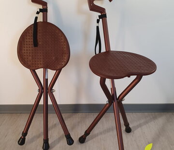 Pluviose wandelstokstoeltje in aluminium