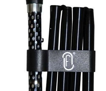 Finna wandelstok plooi- en verstelbaar, zwart houten handvat, speciale afwerking