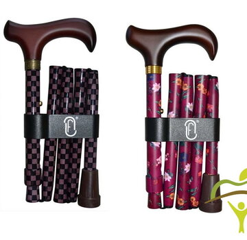 Finna wandelstok plooi- en verstelbaar houten of metacryl handvat