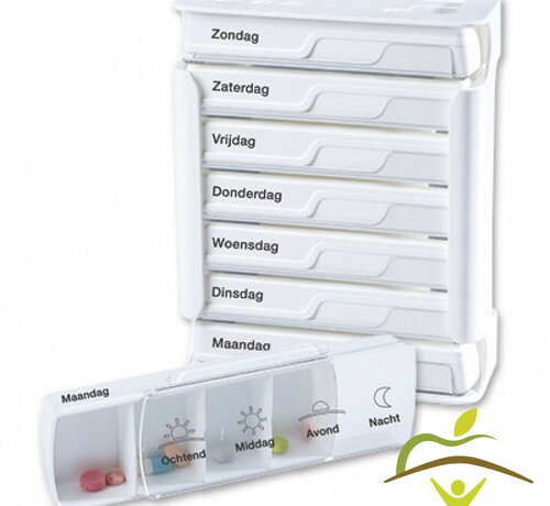 Pillendoos Anabox Compact voor 1 week, 4 vakken per dag