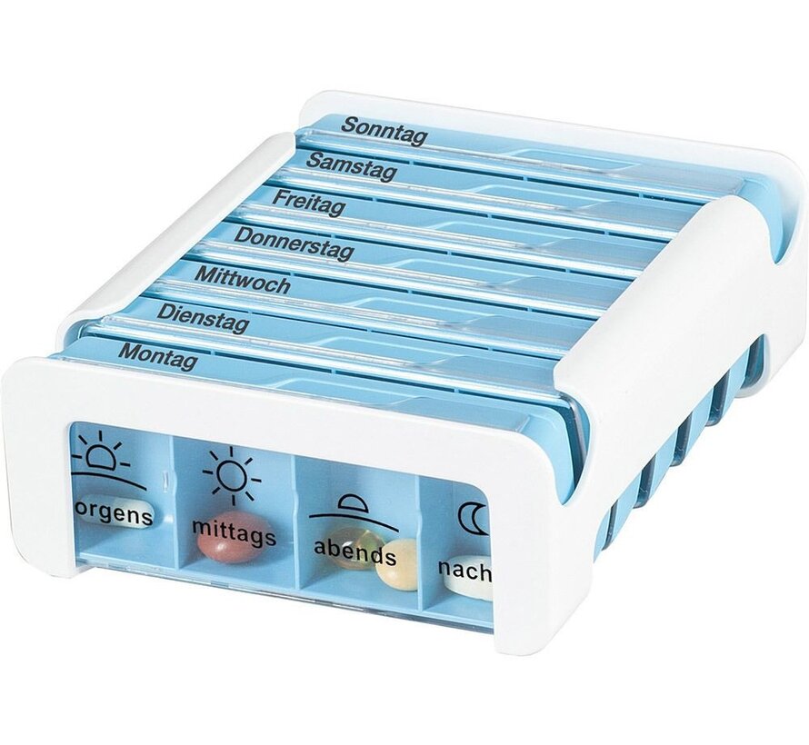 Pillendoos Anabox Compact voor 1 week, 4 vakken per dag