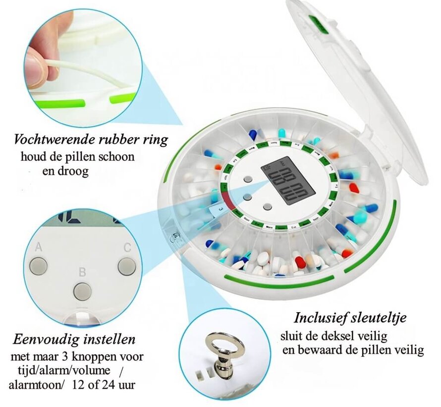 Beveiligde Automatische Pillendoos met alarm