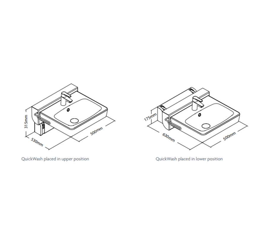 Hoogteverstelbare lavabo Ropox Quickwash