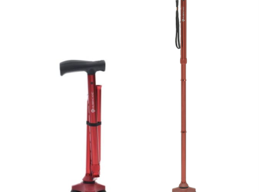 Plooibare wandelstok in aluminium - verkrijgbaar in meerder kleuren