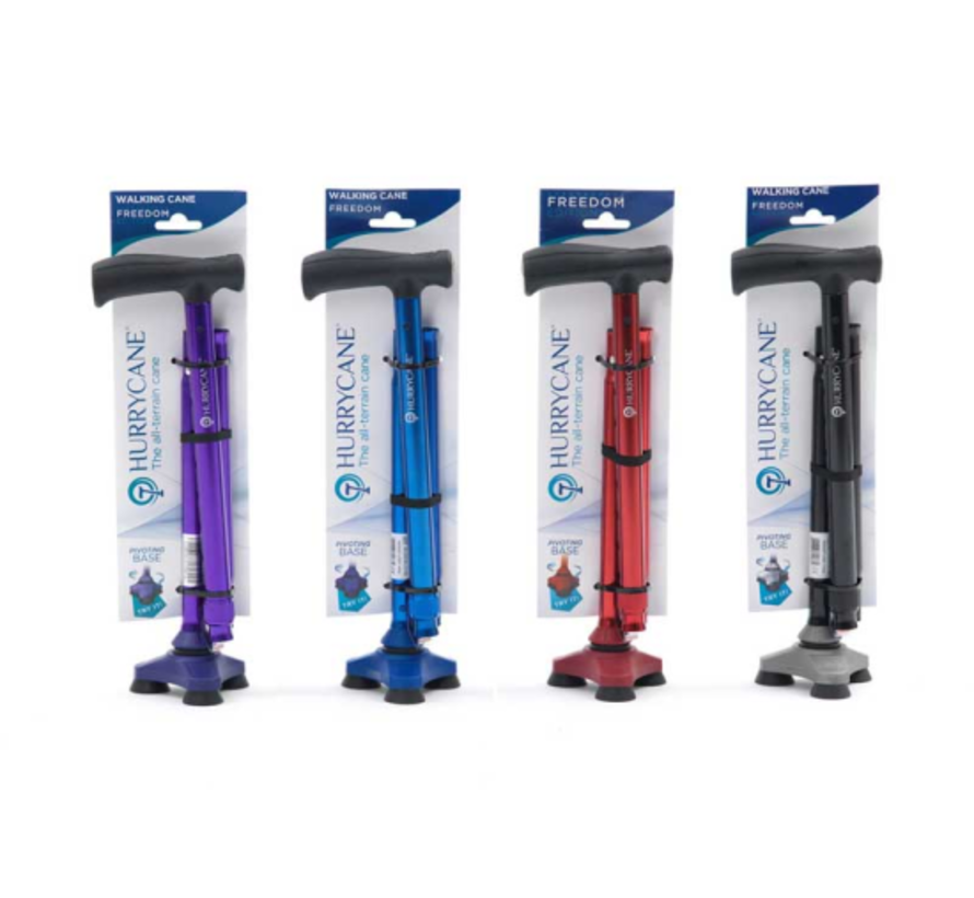 Plooibare wandelstok in aluminium, Hurrycane Freedom - verkrijgbaar in meerder kleuren