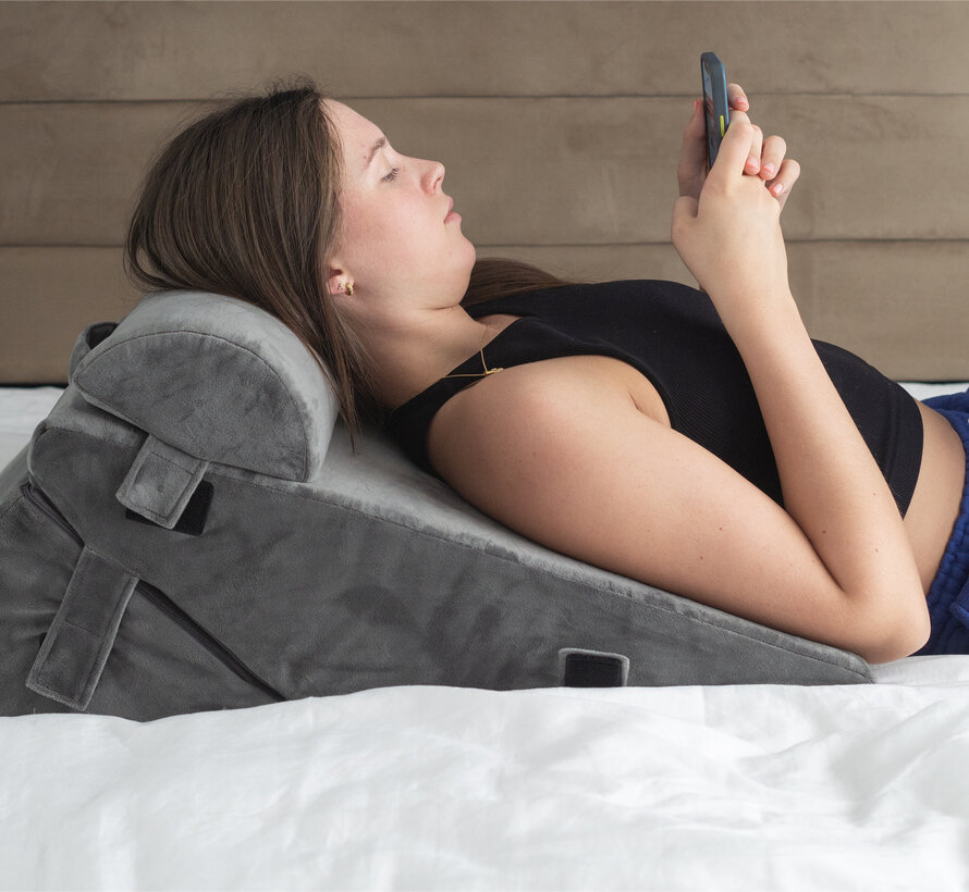 Luxe verstel en opvouwbaar bed wig kussen