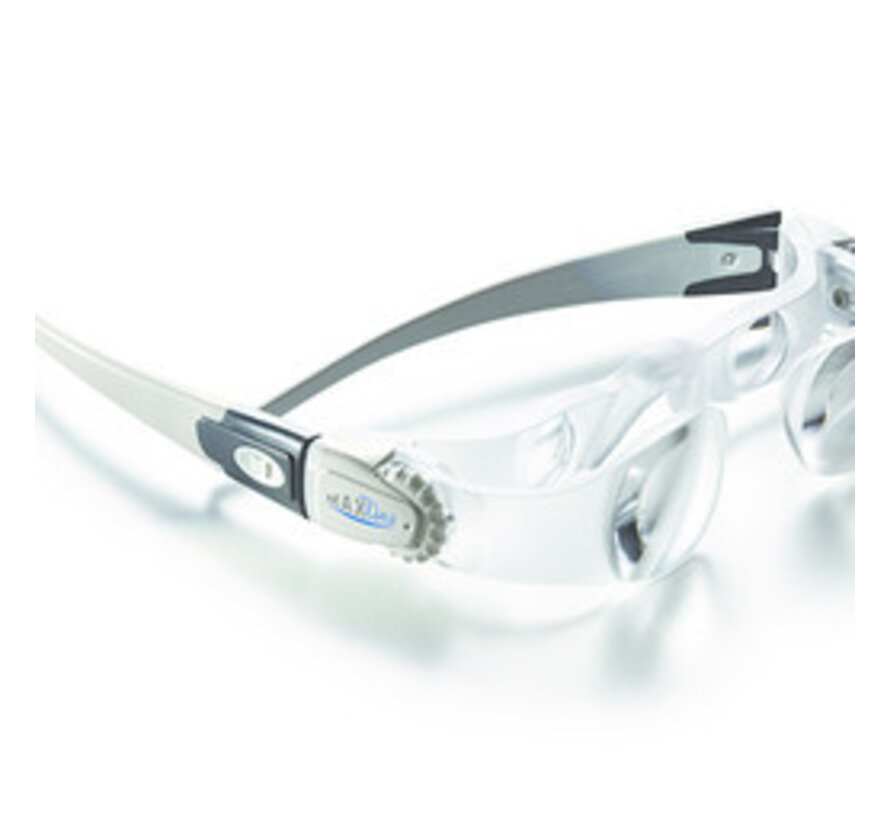 Vergrotende bril voor dichtbij met aanpasbare lenzen