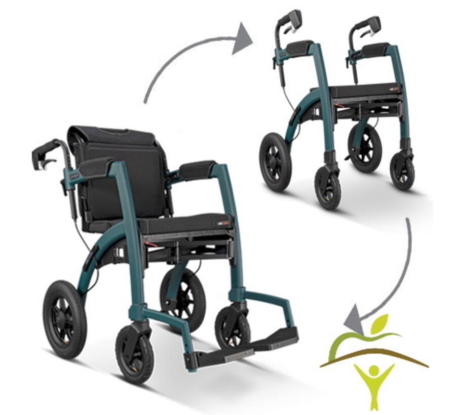 Rollz Motion Performance Comfort rollator en rolstoel in één  - luchtbanden