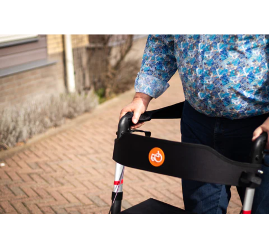 De rollator rugband - ergonomische houding voor de rollator.