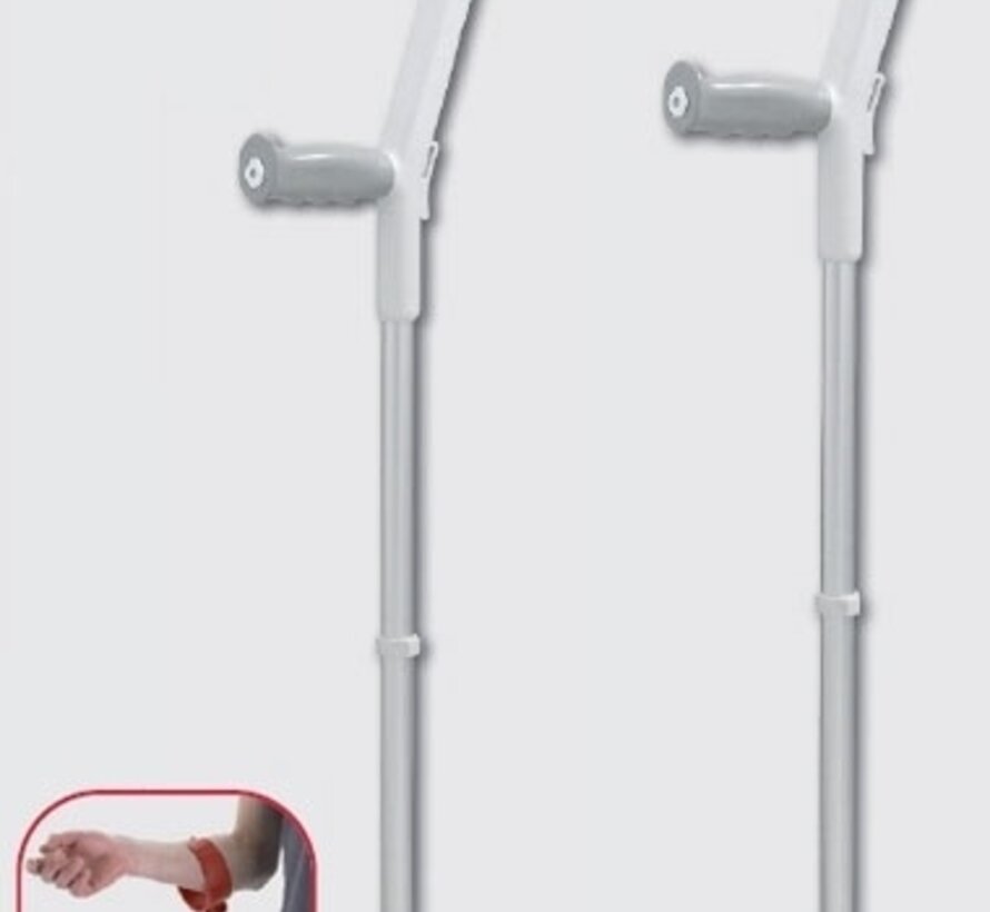 Safe-In-Soft krukken met "gesloten" armsteun en ergonomische zachte handgreep