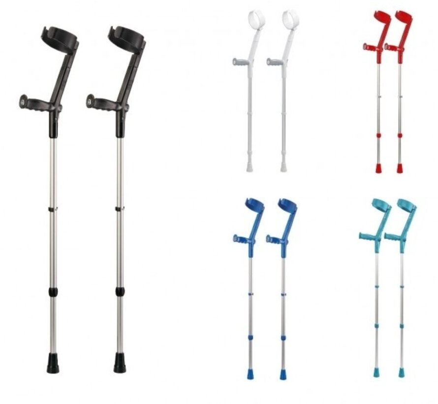 Safe-In-Soft krukken met "gesloten" armsteun en ergonomische zachte handgreep