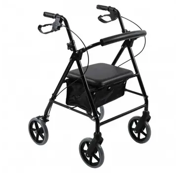 Vierwielige rollator zwart