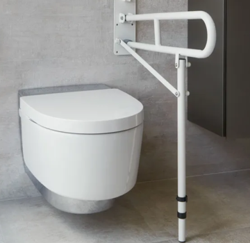 Opklapbare toiletbeugel met vloersteun