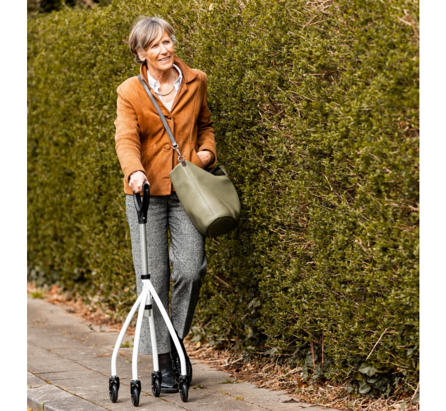 Vierpoot wandelstok op wielen Wheeleo