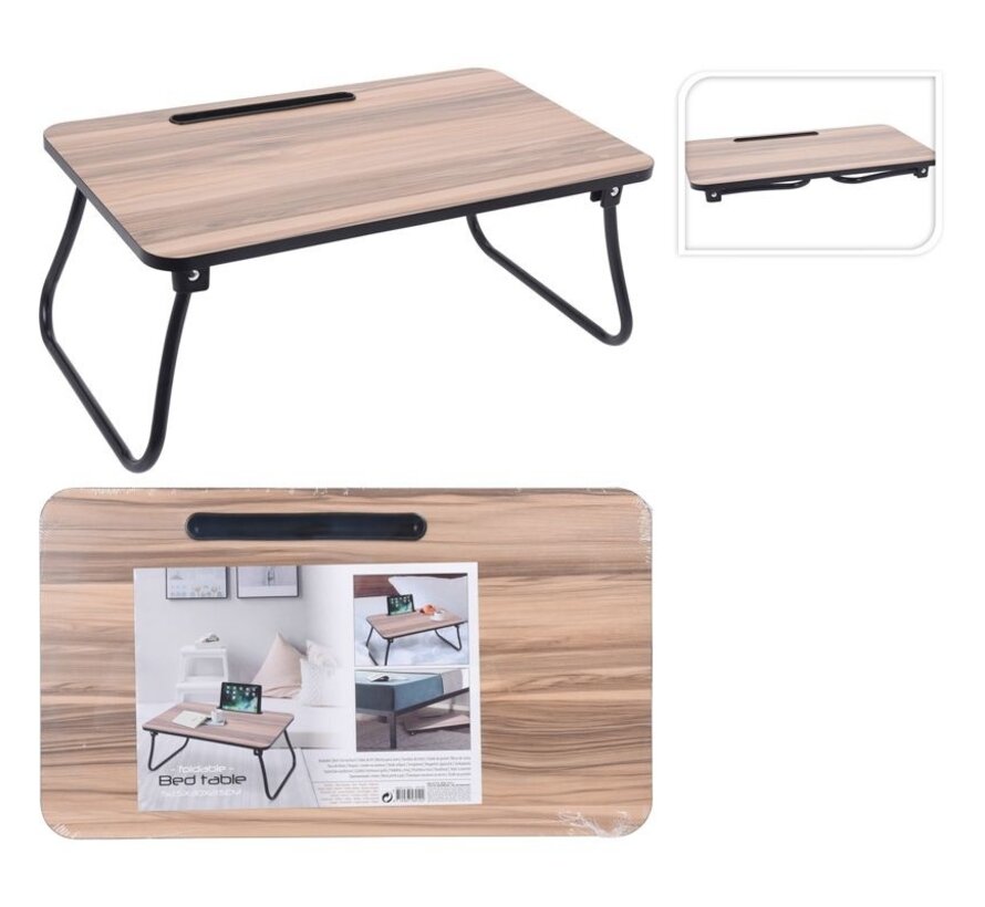 Inklapbare bedtafel - houtlook - 52x30x22cm