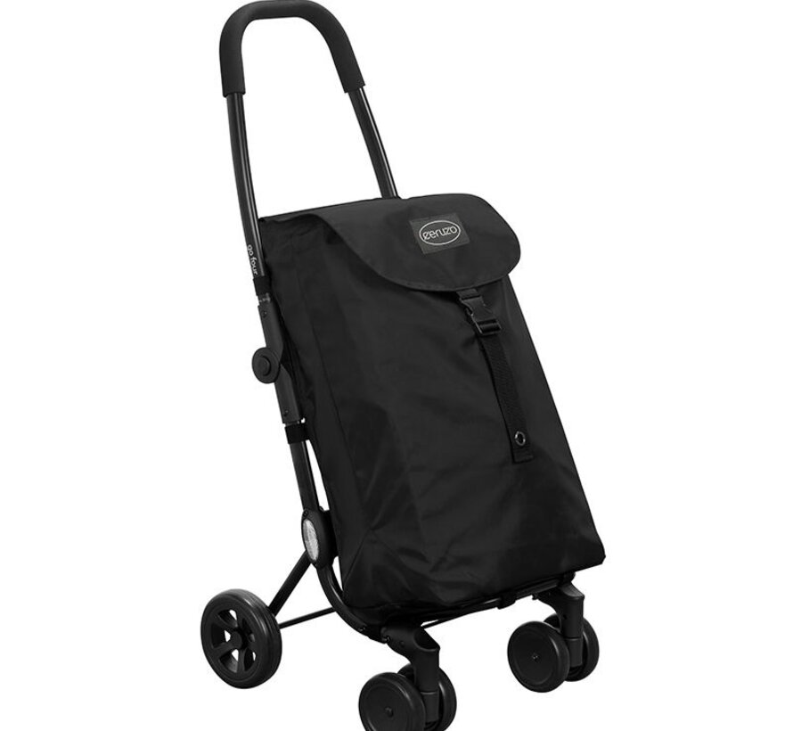 Go Four Boodschappentrolley  - Zwart - 43.5 liter - by Playmarket