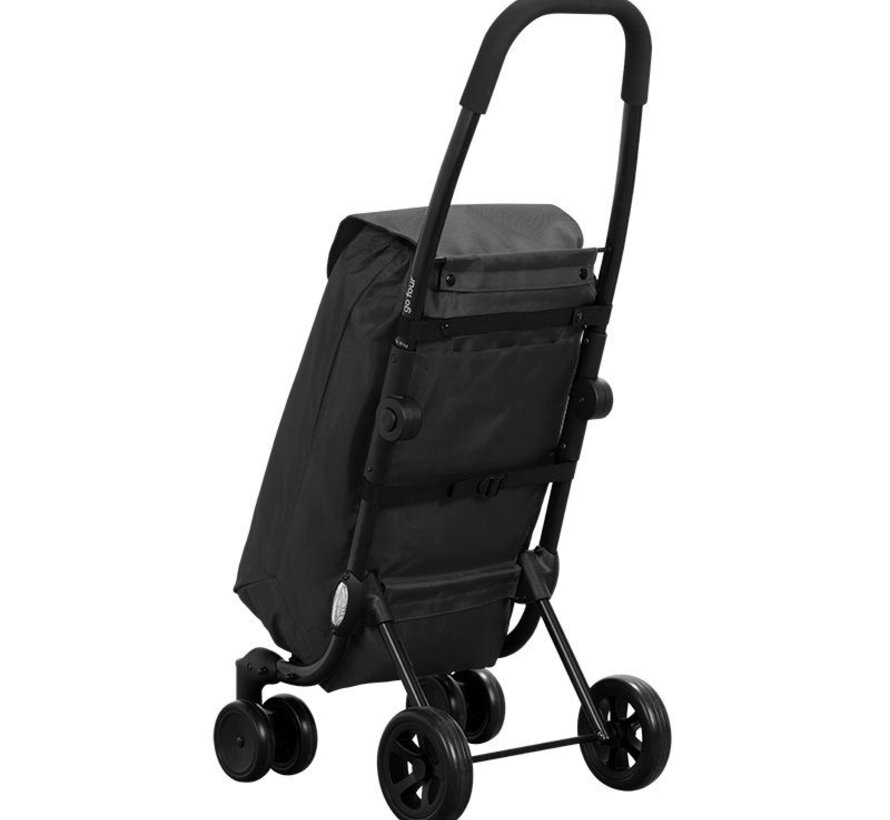 Go Four Boodschappentrolley  - Zwart - 43.5 liter - by Playmarket