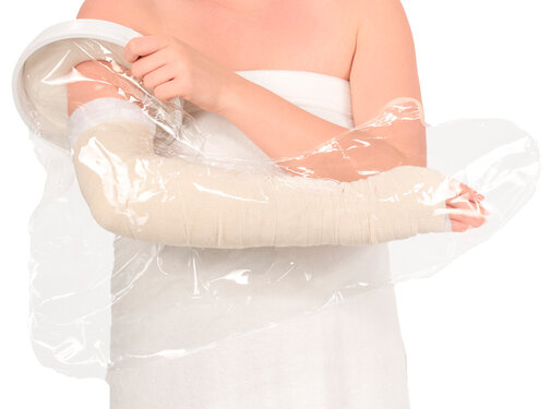 Bescherming gips/ verband tijdens het douchen