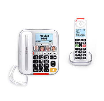 Combotelefoon 1 met hoorn en 1 draadloze