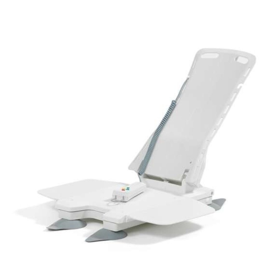 Electrische badlift Aquajoy met zij flappen, wit.
