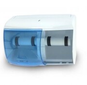 Dubbele horizontale plastic verdeler voor toiletpapier.