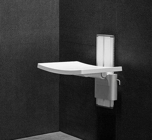 Design douchezit, hoogteverstelbaar, verchroomd