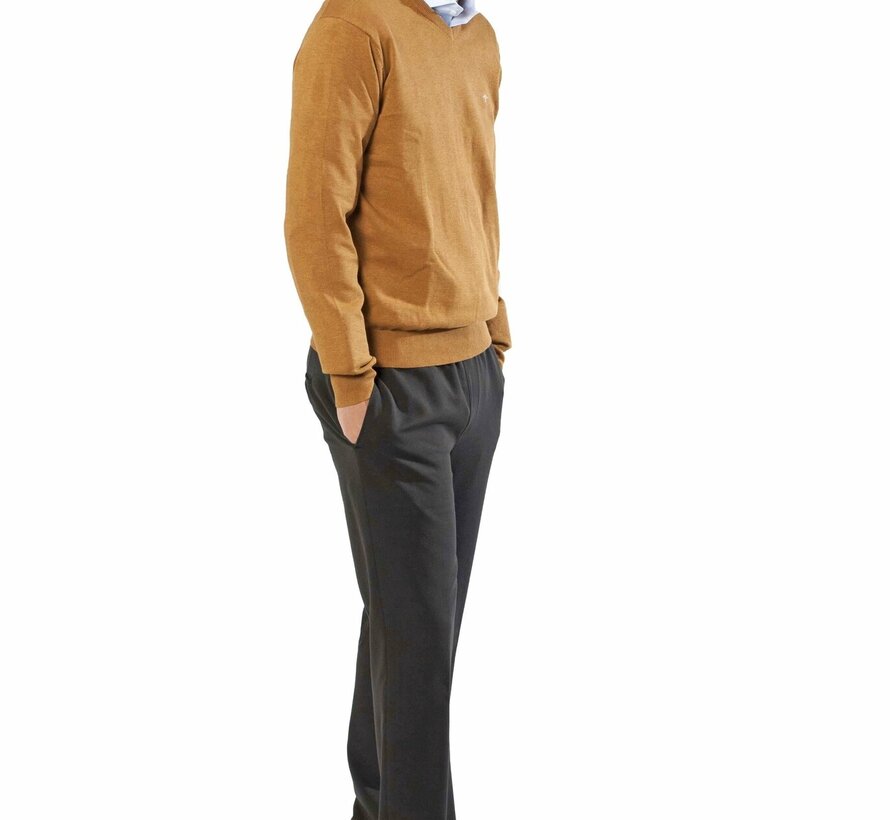 Broek met elastiek - zwart wol