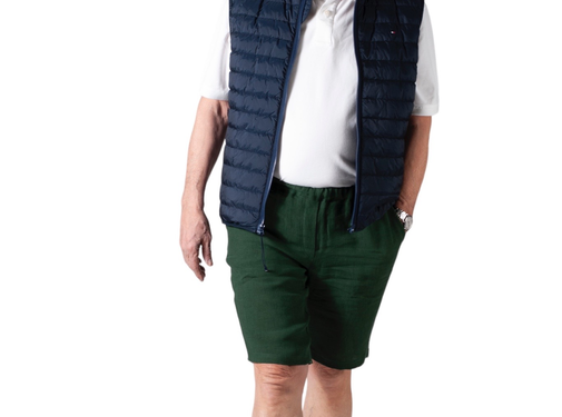 Short met elastiek - groen linnen