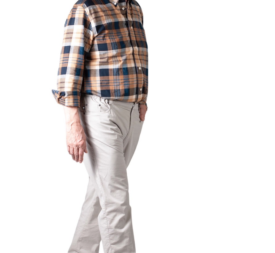 5 pocket broek met elastiek - zandkleur katoen