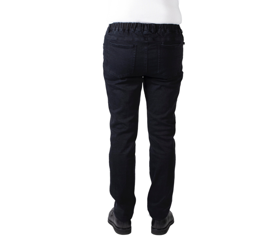 5 pocket broek met elastiek - zwarte jeans
