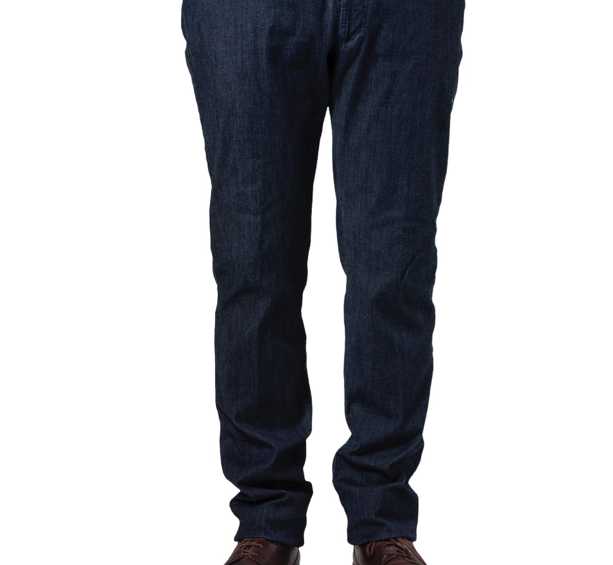 5 pocket broek met elastiek - donkere jeans