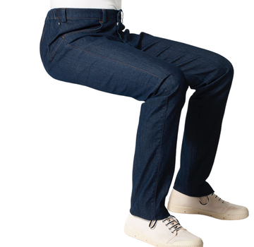 Rolstoelbroek met knoop en diepe rits - donkere jeans