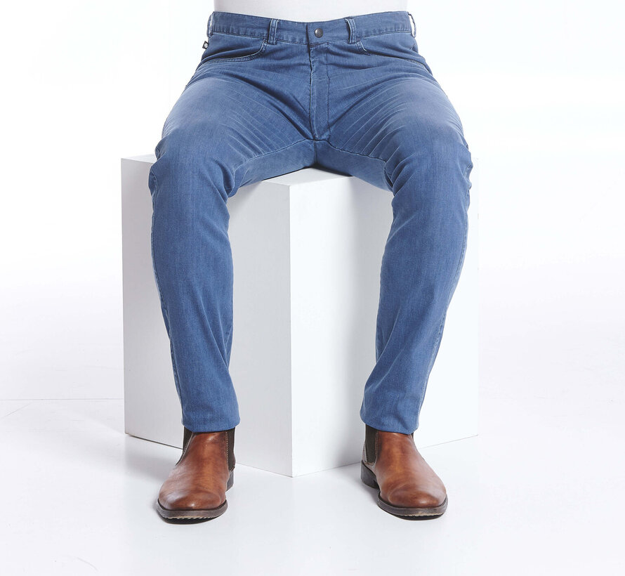 Rolstoelbroek met knoop en diepe rits - blauwe jeans