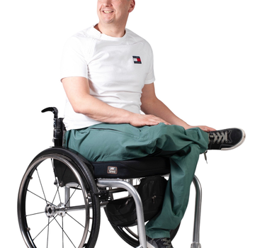 Rolstoelbroek met zijritsen - groen katoen