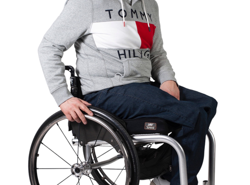 Rolstoelbroek met diepe rits en haak-en-oogsluiting - donkere jeans