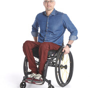 Rolstoelbroek met diepe rits - bordeaux katoen