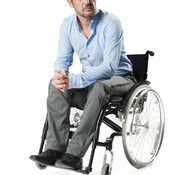 Rolstoelbroek met zijritsen - grijs wol