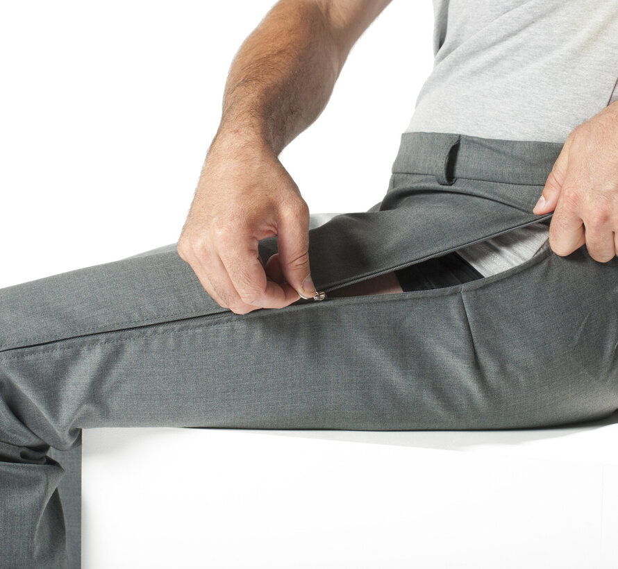 Rolstoelbroek met zijritsen - grijs wol