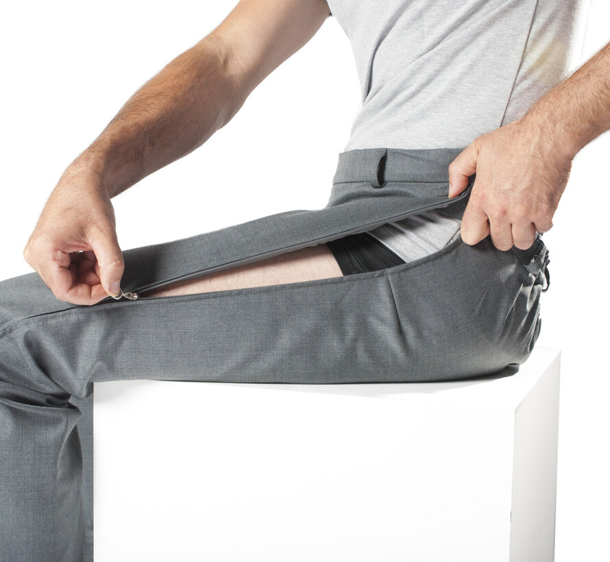 Rolstoelbroek met zijritsen - grijs wol