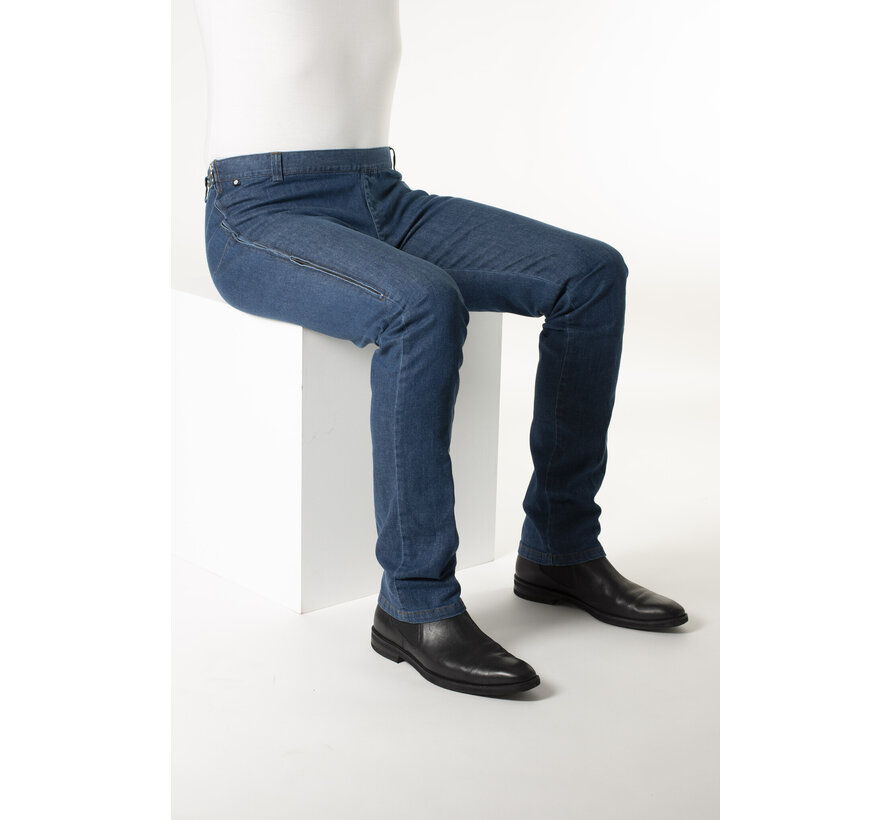 Rolstoelbroek met zijritsen - blauwe jeans