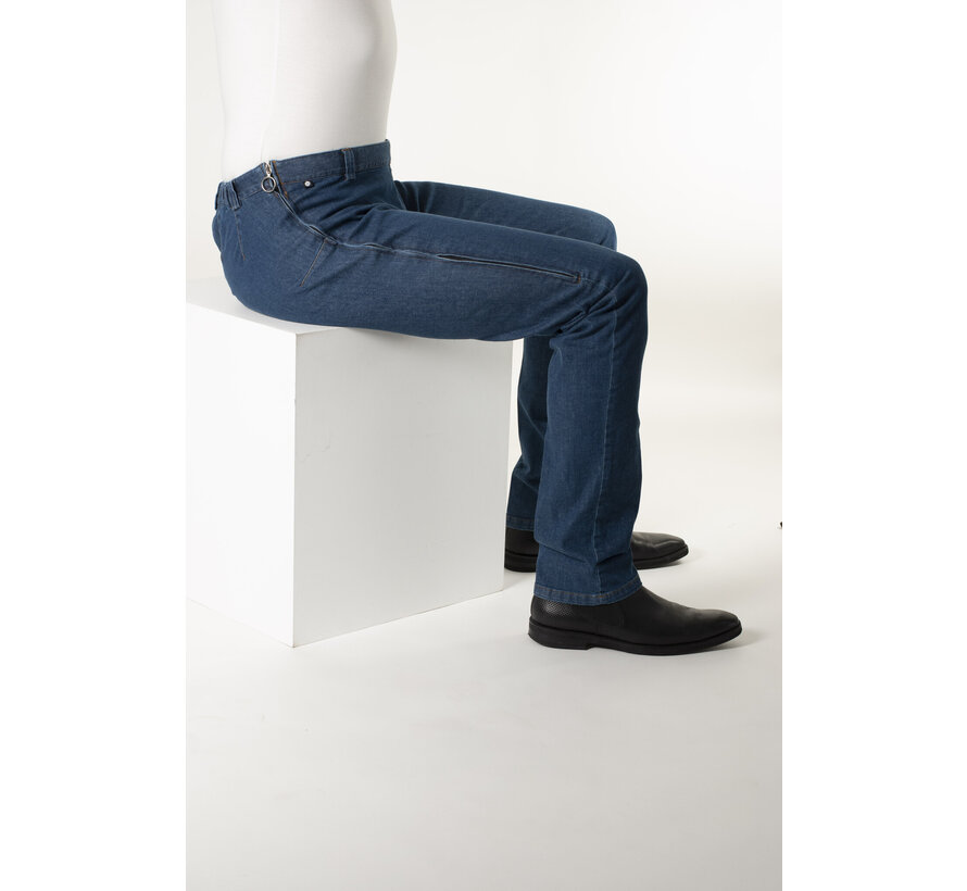 Rolstoelbroek met zijritsen - blauwe jeans