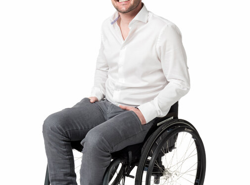 Sportieve rolstoelbroek - grijze jeans