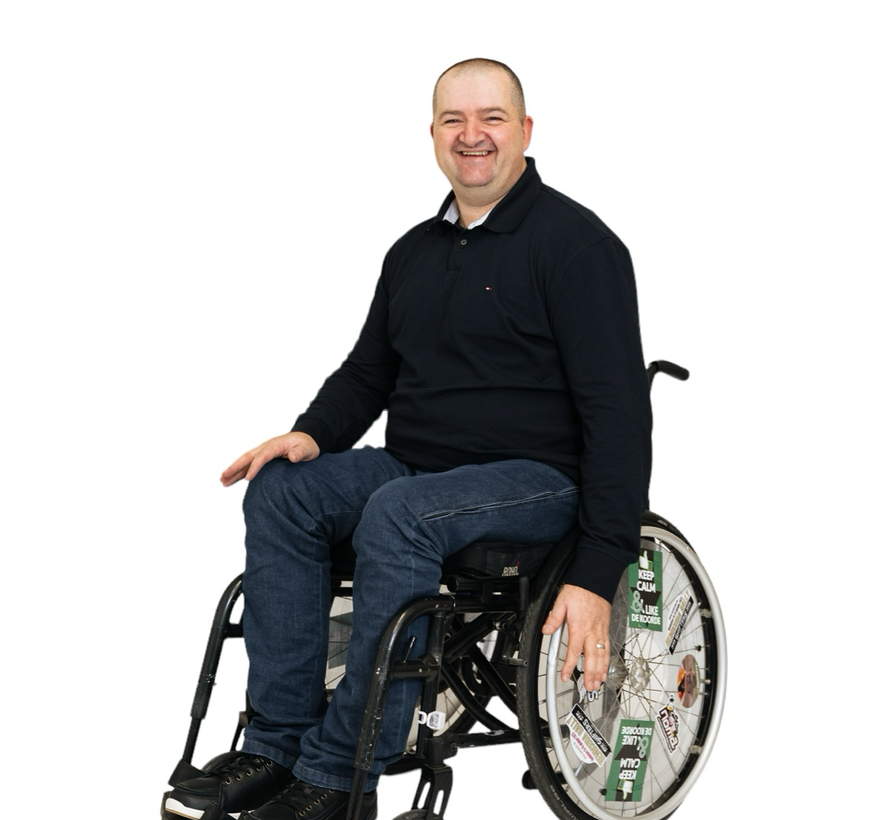 Rolstoelbroek met zijritsen - donkere jeans