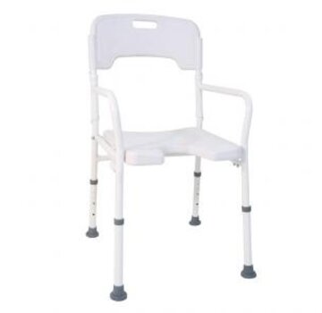 Douchestoel regelbare hoogte met armleuningen - inklapbaar