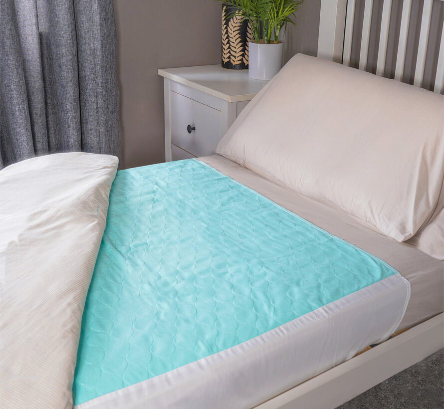 Wasbare incontinentie bed onderleggers - Set van 2 met plooiflappen