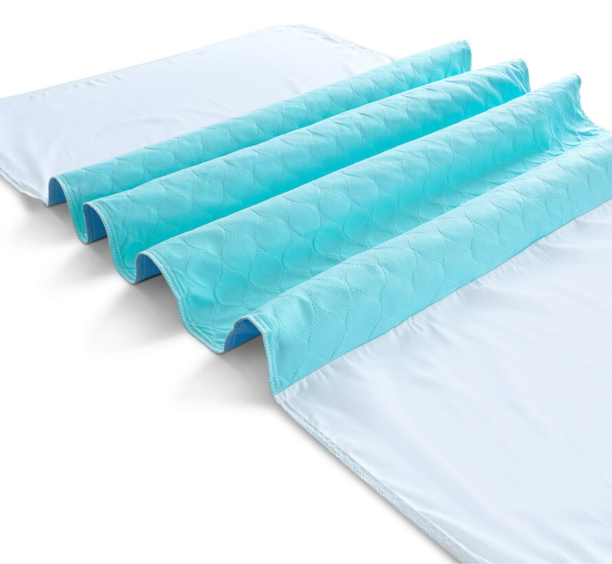 Wasbare incontinentie bed onderleggers - Set van 2 met plooiflappen