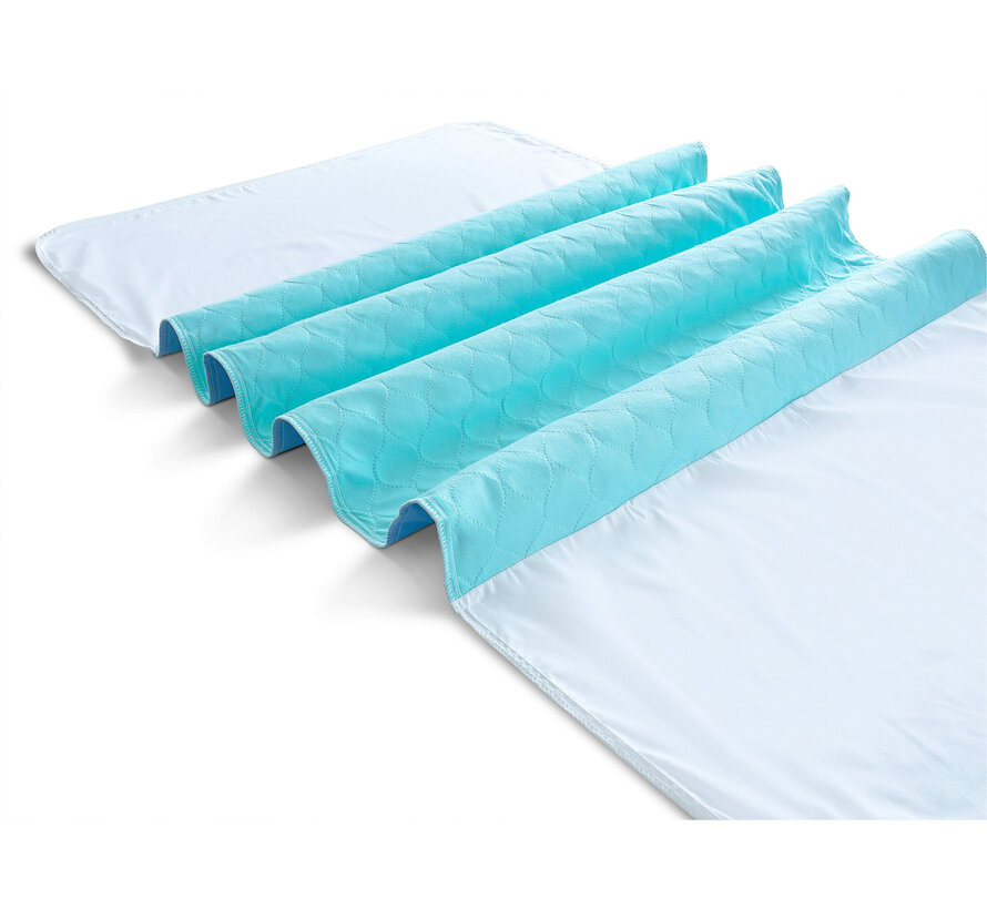 Wasbare incontinentie bed onderleggers - Set van 2 met plooiflappen