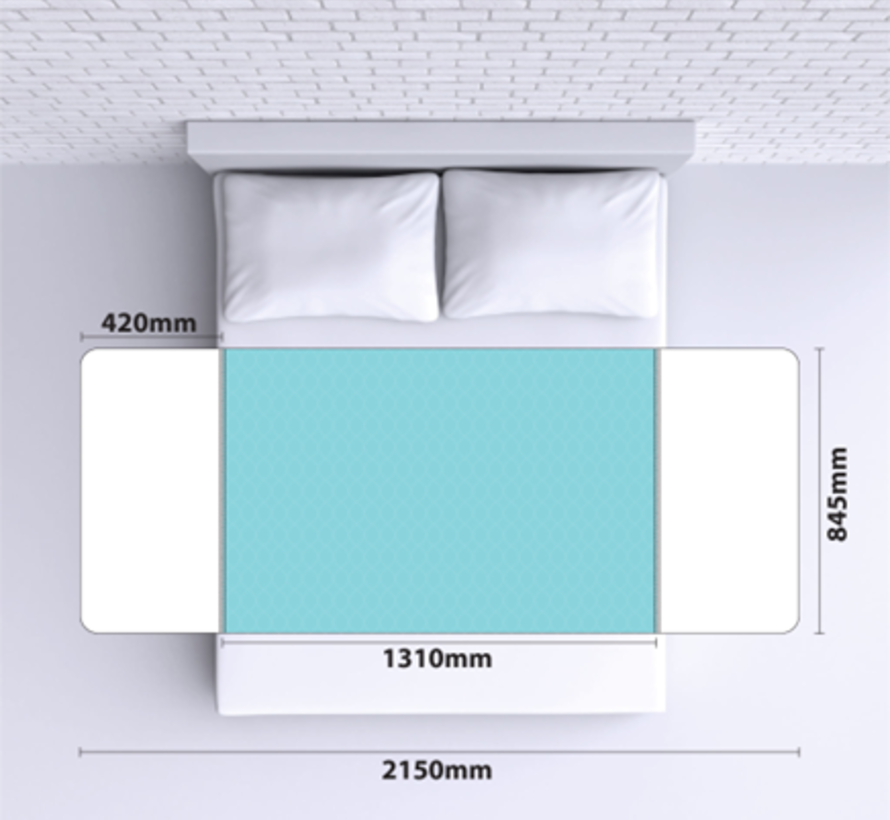 Wasbare incontinentie bed onderleggers - Set van 2 met plooiflappen